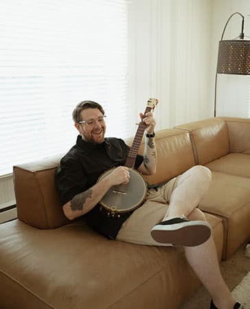 Andrew playing music