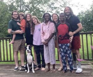 Andrew and Rebecca with family