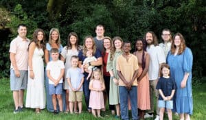 Andrew and Rebecca with extended family