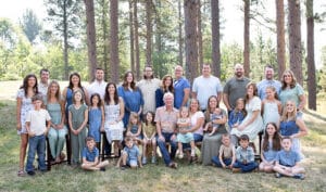 Andrew and Rebecca with their extended family