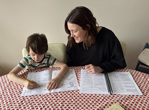 Rebecca home schooling  Rollo